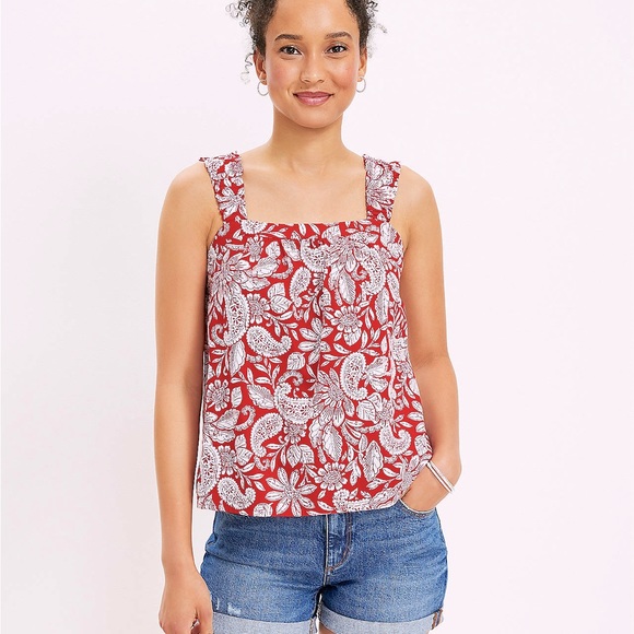 LOFT Tops - Loft tropical print top, never worn, XL